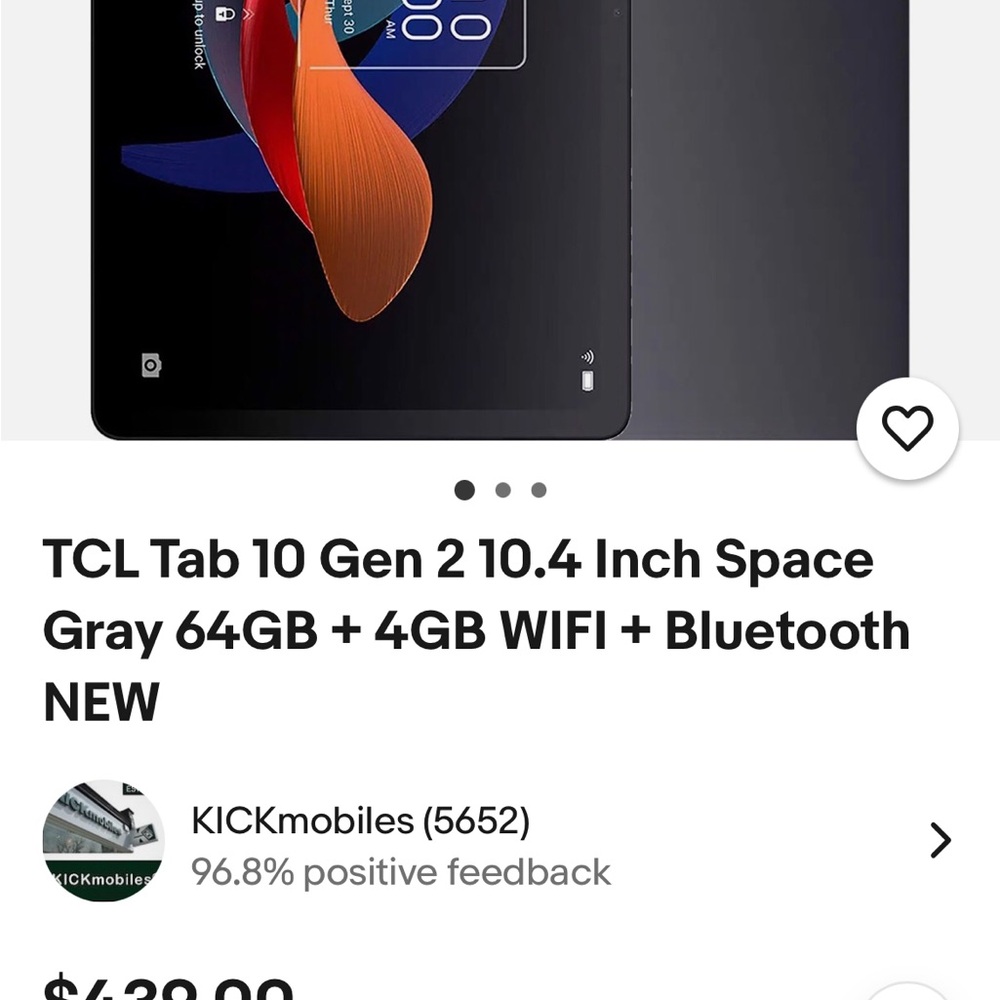 TCL Tablet 10.4 Inch - Dark Gray